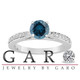 Fancy Blue & White Diamond Engagement Ring Certified 1.20 Carat 14K White Gold HandMade