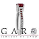 Garnet Engagement Ring 14K White Gold 0.65 Carat Certified Birthstone Vintage Antique Style Engraved Handmade