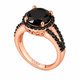Black Diamond Halo Engagement Ring 4.78 Carat 14K Rose Gold Certified Handmade