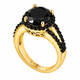 4.78 Carat Black Diamond Halo Engagement Ring 14K White Gold Or Yellow Gold Certified Handmade
