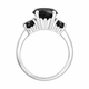 Black Diamond Three-Stone Engagement Ring 14K White Gold, Yellow Gold Or Rose Gold 2.90 Carat Certified Unique Handmade