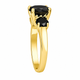 Black Diamond Three-Stone Engagement Ring 14K White Gold, Yellow Gold Or Rose Gold 2.90 Carat Certified Unique Handmade