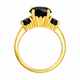 Black Diamond Three-Stone Engagement Ring 14K White Gold, Yellow Gold Or Rose Gold 2.90 Carat Certified Unique Handmade