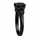 Black Diamond Three-Stone Engagement Ring 2.90 Carat 14K Black Gold Vintage Style Unique Certified Handmade