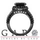 6.14 Carat Huge Fancy Black & White Diamond Engagement Ring Vintage Style 14k Black Gold handmade