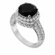 5.44 Carat Black Diamond Engagement Ring 14K White Gold Unique Certified Handmade 