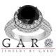 5.44 Carat Black Diamond Engagement Ring 14K White Gold Unique Certified Handmade 