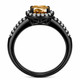 1.35 Carat Natural Champagne Diamond Halo Engagement Ring 14K Black Gold Vintage Style Split Shank Gallery Handmade