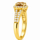 Natural Champagne Diamond Halo Engagement Ring 1.35 Carat 14K White Gold or Yellow Gold Split Shank Gallery Handmade