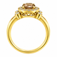 Natural Champagne Diamond Halo Engagement Ring 14K Yellow Gold 1.03 Carat Unique Certified Handmade
