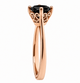1.06 Carat Black Diamond Solitaire Engagement Ring 14K Rose Gold Unique Gallery Design Certified Handmade