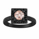 Morganite & Fancy Black Diamonds Engagement Ring 1.25 Carat Vintage Style 14K Black Gold Halo Handmade