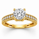 Natural Diamond Engagement Ring 0.64 Carat 14K White Gold Or Yellow Gold Unique GIA Certified Handmade