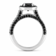 Platinum Black Diamonds Halo Engagement Ring Unique 2.00 Carat Handmade Certified 