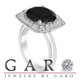 Huge Black Diamond Halo Engagement Ring 6.76 Carat 14K White Gold Unique Certified Handmade