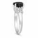 Platinum Black Diamond Three-Stone Engagement Ring 2.60 Carat Handmade Unique Certified