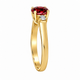 Red Garnet & Diamond Three Stone Engagement Ring 14K White Gold Or Yellow Gold 1.24 Carat Birthstone Handmade