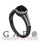 Black & White Diamonds Halo Engagement Ring 1.41 Carat Vintage Style 14K Black Gold
