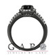 Black & White Diamonds Halo Engagement Ring 1.41 Carat Vintage Style 14K Black Gold