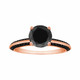 Fancy Black Diamond Engagement Ring 1.34 Carat 14K Rose Gold Micro Pave Set handmade
