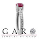 Ruby & Diamond Engagement Ring 0.64 Carat Style 14k White Gold Antique Style Engraved Certified Handmade