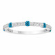  Half Eternity Blue & White Diamond Wedding Anniversary Band 14K White Gold 0.44 Carat Handmade Certificate 