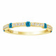 0.44 Carat Half Eternity 14K Yellow Gold Blue Diamond Wedding Anniversary Band Canal And Pave Set handmade