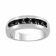 1 Carat Black Diamond Wedding Band, Unisex Anniversary Ring 14K White Gold Channel Set 5mm Handmade Certified