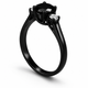 Black Diamond Three Stone Engagement Ring Vintage Style 14K Black Gold 1.25 Carat Certified Handmade