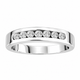 Platinum Diamond Wedding Band 0.36 Carat 7 Stone Channel Set Handmade