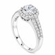 1.03 Carat Natural Diamond Halo Split Shank Engagement Ring 18K Yellow Gold, White Gold or Black Gold GIA Certified Handmade