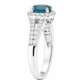 Blue Diamond Halo Engagement Ring 1.36 Carat 14K White Gold or Yellow Gold Certified Handmade