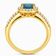 Blue Diamond Halo Engagement Ring 1.36 Carat 14K White Gold or Yellow Gold Certified Handmade