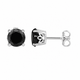 2.16 Carat Natural Black Diamond Stud Earrings 14K Yellow Gold, White Gold Or Rose Gold Floral Leaf Gallery Design Handmade