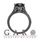 Black Diamond Engagement Ring 1.78 Carat 14K Black Gold Vintage Style Unique Certified Handmade Micro Pave Set