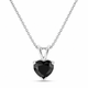 Heart Shaped Black Diamond Solitaire Pendant Necklace 1.61 Carat 14K White Gold Or Yellow Gold Handmade Certified