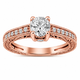 1.25 Carat Diamond Filigree Engagement Ring GIA Certified Unique Scroll Design 14K White Gold, Yellow Gold Or Rose Gold Handmade