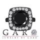 Huge Fancy Black Diamond Engagement Ring 6.88 Carat Vintage Style 14k Black Gold Unique Design Halo Ring handmade