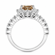 2.16 Carat Princess Cut Champagne Diamond Engagement Ring 14K White Gold Unique Handmade 