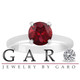 Garnet Solitaire Engagement Ring 1.00 Carat 14K White Gold handmade Certified
