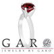 Garnet Solitaire Engagement Ring 1.00 Carat 14K White Gold handmade Certified
