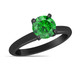 Fancy Green Diamond Solitaire Engagement Ring 1.00 Carat 14K Black Gold Vintage Style Certified HandMade

