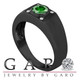 Fancy Green Diamond Solitaire Mens Ring Vintage Style 14K Black Gold 0.55 Carat Handmade

