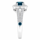 Platinum Blue Diamond Unique Engagement Ring Halo 1.56 Carat Handmade Certified