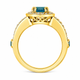 Unique Blue Diamond Halo Engagement Ring 1.56 Carat 14K White Gold, Yellow Gold, Rose Gold, Handmade Certified