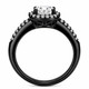 Natural Diamond Halo Engagement Ring 1.35 Carat 14K Black Gold Vintage Style GIA Certified Filigree Gallery Handmade