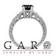 Natural Black Diamond Engagement Ring 14K White Gold 0.63 Carat Vintage Antique Style Pave Handmade Unique
