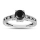Black Diamond Unique Engagement Ring 14K White Gold 1.17 Carat Handmade Certified