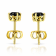 1 Carat 14K Yellow Gold Black Diamond Stud Earrings Certified Handmade