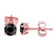 1.00 Carat 14K Rose Gold Fancy Black Diamond Stud Earrings HandMade
